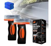 2026 New Hand-Held Glass Emulsion Cleaner, Auto Glasss Side Window Oil Film Removal Cleaner, Glass Film Cleaning Brush, for Car Windows, Rearview Mirrors & Windshield (2PCS)