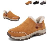 2026 New Hands-Free Slip-in Orthopedic Shoes for Women, Warm Fleece-Lined Comfort Shoes with Arch Support (Brown,38)