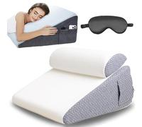 2026 New Hiquo Wedge Pillow with 100% Silk Sleep Mask, Bed Wedge Pillows for Headboard, Adjustable Wedges Pillows Set for After Surgery, Acid Reflux Relief, Back Pain Relief (With Neck Pillow)