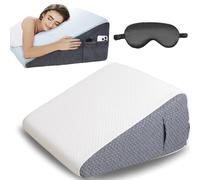 2026 New Hiquo Wedge Pillow with 100% Silk Sleep Mask, Bed Wedge Pillows for Headboard, Adjustable Wedges Pillows Set for After Surgery, Acid Reflux Relief, Back Pain Relief (Without Neck Pillow)