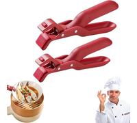 2026 New Hot Plate Gripper Lifters Tongs, Multi-Function Anti-Scald Bowl Holder Clip, Silicone Non-slip Hot Dish Plate Holder, For Hot Bowls & Plates (2pcs Red)