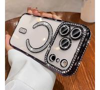 2026 New in Phone Case for iPhone 17 Series - Glitter Bling Rhinestone Sparkly Magnetic Case, Four Corners Air Cushion Anti-Fall Case for iPhone with Invisible Ring Stand (#4,for iPhone 15 Pro)