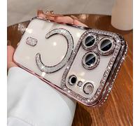2026 New in Phone Case for iPhone 17 Series - Glitter Bling Rhinestone Sparkly Magnetic Case, Four Corners Air Cushion Anti-Fall Case for iPhone with Invisible Ring Stand (#6,for iPhone 16 Pro)