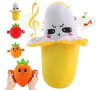 2026 New Interactive Music Plush Toy, 24cm Soft Interactive Banana Toy, Touch-Sensitive Fruit Plush with Sound Features, Induction Singing Sensory Toys for Kids Early Education Play Fun (A1)