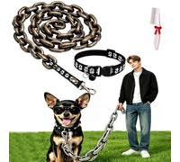 2026 New Iron Dog Paw Chain Leash,Big Chain Leash Funny,Lightweight Fake Heavy Plastic Iron Paw Chains with Secure Clip, Pet Photo Props,For Small Dogs Cats Puppies. (Copper, 1.5m/59in)