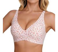 2026 New Jelly Leopard Bra Deep V Push up Seamless T-Shirt Bra High Support Wide Strap Comfy Bras Everyday Bras