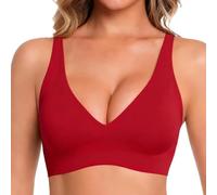 2026 New Jelly Leopard Bra Deep V Push up Seamless T-Shirt Bra High Support Wide Strap Comfy Bras Everyday Bras (Red,3XL)