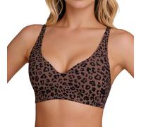2026 New Jelly Leopard Bra Deep V Push up Seamless T-Shirt Bra High Support Wide Strap Comfy Bras Everyday Bras