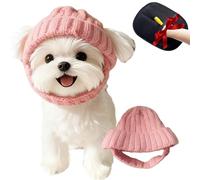 2026 New Knit Dog Beanie Hat with Ear Holes, Dog Winter Hat with Knitted Snood, Cute Warm Dogs Beanies for Puppy Cold Weather Walks & Photos (Pink)