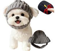 2026 New Knit Dog Beanie Hat with Ear Holes, Dog Winter Hat with Knitted Snood, Cute Warm Dogs Beanies for Puppy Cold Weather Walks & Photos (Grey)