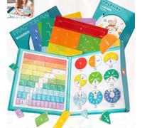 2026 New Magnetic Fraction Demonstration Book, 102 Pcs Magnetic Fraction Disc Set, Math Manipulatives Set with Fraction Tiles & Magnets (C)