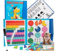 2026 New Magnetic Fraction Demonstration Book for Kids, 102 Pcs Magnetic Fraction Tiles & Fractions Circles, Educational Puzzle Math Manipulatives Disc Set for Classroom Homeschool (E)