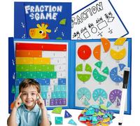 2026 New Magnetic Fraction Demonstration Book for Kids, 102 Pcs Magnetic Fraction Tiles & Fractions Circles, Educational Puzzle Math Manipulatives Disc Set for Early Math Skills (B)