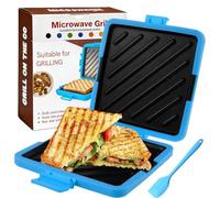 2026 New Microwave Toastie Maker, Silicone Microwave Toastie Sandwich Maker with Grill Plates, Portable Microwaveable Cookware, Non-Stick Removable, Wireless for Quick&Easy Sandwiche (Blue)