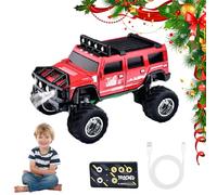 2026 New Mini RC Off-Road Truck with Lights, 1:64 Rechargeable Mini RC Truck,3-Speed Modes,2.4ghz Racing System,for Kids Adults and Collectors (Without Trailer,Red)