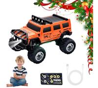 2026 New Mini RC Off-Road Truck with Lights, 1:64 Rechargeable Mini RC Truck,3-Speed Modes,2.4ghz Racing System,for Kids Adults and Collectors (Without Trailer,Orange)