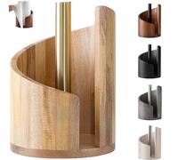 2026 New Mountain Paper Towel Holder Countertop - Mango Wood Base & Iron Holder, Slim Descent/Up liftjoys/Not ablean One-Hand Tearing, Fits Jumbo/Mega Rolls (B)