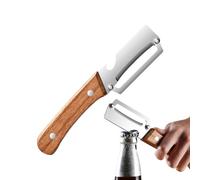 2026 New Multifunctional Vegetable Peeler For Kitchen, 3-IN-1 Multi Functional Wooden Handle Peeler And Bottle Opener For Fruit Veggie Pumpkin Papaya Zucchini,Daily Cooking Salad Making Camping Travel