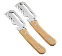 2026 New Multifunctional Vegetable Peeler - Fruits Vegetables Peeling & Scallion Slicing | 2PC Stainless Steel Blades Peeler With Wooden Handle And Bottle Opener For Carrot Potato Fruit Veggie Pumpkin