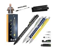 2026 New One Pen Nine Functions - Christmas Gifts for Him, Portable 9 in 1 Multi Tool Pen, for Writing, Measuring, Repairing, Lighting, Opening Bottles, Etc (Silver)