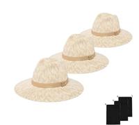 2026 New Packable Knit Fedora Hat, Women's Soft Foldable Sun Hat, Lightweight Breathable UV UPF Summer Beach Hat (3Pcs)