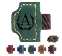 2026 New Personalized Magnetic Leather Pen Holder Bookmarks - 26 Letters Custom Bookmarks with Name Initial Engraved for Readers, Book Lovers (Green,M)