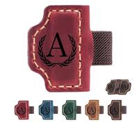 2026 New Personalized Magnetic Leather Pen Holder Bookmarks - 26 Letters Custom Bookmarks with Name Initial Engraved for Readers, Book Lovers (Red,C)