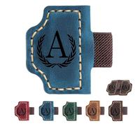 2026 New Personalized Magnetic Leather Pen Holder Bookmarks - 26 Letters Custom Bookmarks with Name Initial Engraved for Readers, Book Lovers (Blue,A)