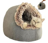 2026 New Pet Cozy Warm Cave Bed - CozyCaveBed with Ultra-Soft, WinterWarm PetCaveBed with Thermal-Insulated Walls Sherpa Lining Trap PetBody Heat (Coffee,L)