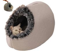 2026 New Pet Cozy Warm Cave Bed - CozyCaveBed with Ultra-Soft, WinterWarm PetCaveBed with Thermal-Insulated Walls Sherpa Lining Trap PetBody Heat (Grey,M)