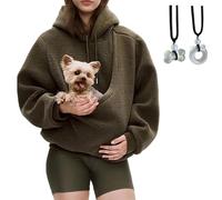 2026 New Pet Sling Hoodie, Pet Care Hoodie with Carrier Warm Soft Fleece Pocket for Autumn & Winter Unisex (Brown)