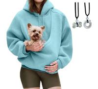 2026 New Pet Sling Hoodie, Pet Care Hoodie with Carrier Warm Soft Fleece Pocket for Autumn & Winter Unisex (Sky Blue)