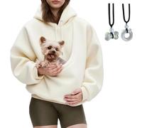 2026 New Pet Sling Hoodie, Pet Care Hoodie with Carrier Warm Soft Fleece Pocket for Autumn & Winter Unisex (White)