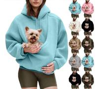 2026 New Pet Sling Hoodie, Pet Hoodie Carrier Warm Soft Fleece, Unisex Ergonomic Pocket Design, Warm for Fall Winter (Sky Blue,X-Large)