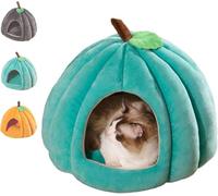 2026 New Pumpkin Cat Bed, Halloween, Cute Shape Cave for Indoor Cats, Small Dogs(Blue,M(18x18x16 in))