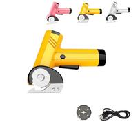 2026 New Rechargeable High-Speed Cardboard Cutter, Rechargeable High-Speed Cardboard Cutter, Rotary Cutting for Plastic, Carpet, Leather (Yellow Cutter)