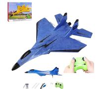 2026 New Remote Control Wireless Airplane, 2.4Ghz Su-35 RC Plane Airplane Glider Plane Drone, Outdoor Foam RC Glider Aircraft Planes with Lights for Adults Beginners (Blue)