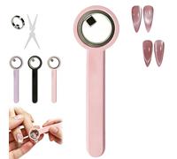2026 New Ring-Shaped Cat Eye Magnet For Nails, 2-in-1 Circle & Y Shape Nail Magnet Tool, Strong Rotating Hollow Cat Eye, Wide Beam French Heart Effect, Portable with Handle for Beginners (Pink)