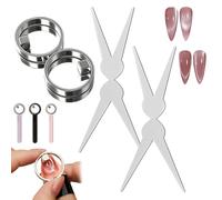 2026 New Ring-Shaped Cat Eye Magnet For Nails, 2-in-1 Circle & Y Shape Nail Magnet Tool, Strong Rotating Hollow Cat Eye, Wide Beam French Heart Effect, Portable with Handle for Beginners (2A-1)