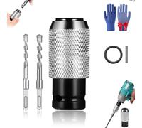 2026 New Rotary Hammer Adapter with Impact Drill Bits Set,Electric Hammer to Drill Converter,with 4PCS Heavy-Duty Carbide Bits,Electric Drill Tool Kit (Adapter+(0.39+0.47) indrills)