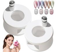 2026 New Rotating Cat Eye Magnet, Rotating Cat's Eye Magnet, Beginner Friendly Nail Tool with Uniform Magnetic Force and Excellent Light Absorption, Creating Wide Cat Eyes Effect (White*2)