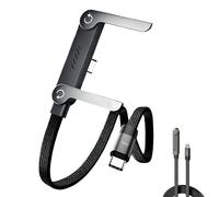 2026 New Sideways Phone Charger - 240W Braided Fast Charge Cable with Built-In Phone Stand, 2-In-1 Invisible Holder Charger Cable for Phones (2 Meter)