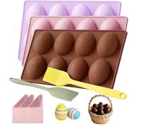 2026 New Silicone Egg Shaped Molds for Oven, Easter Egg Silicone Mold for Baking, Non-stick Egg Shaped Freezer Molds, DIY Baking Supplies Tools Set for Cake, Jello, Ice Cream (C)