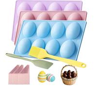 2026 New Silicone Egg Shaped Molds for Oven, Easter Egg Silicone Mold for Baking, Non-stick Egg Shaped Freezer Molds, DIY Baking Supplies Tools Set for Cake, Jello, Ice Cream (E)
