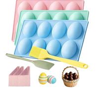 2026 New Silicone Egg Shaped Molds for Oven, Easter Egg Silicone Mold for Baking, Non-stick Egg Shaped Freezer Molds, DIY Baking Supplies Tools Set for Cake, Jello, Ice Cream (D)