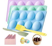 2026 New Silicone Egg Shaped Molds for Oven, Easter Egg Silicone Mold for Baking, Non-stick Egg Shaped Freezer Molds, DIY Baking Supplies Tools Set for Cake, Jello, Ice Cream (A)