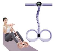 2026 New Smart Foot Pedal Puller with Counter - 6-Tube Resistance Band, Tear-Resistant & Non-Deformable Foot Pedal Exerciser for Full Body Stretching, Yoga & Home Fitness (Purple)