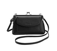2026 New Solid Color Fashion Mobile Phone Crossbody Bag High Capacity Women's Shoulder(Black)