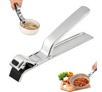 2026 New Stainless Steel Hot Plate Gripper, Anti-Scald Multi-Purpose Tongs, Ergonomic Non-Slip Design For Secure Grip & Heat Protection, for Microwave, Oven, Air Fryer, Steamer, Pots & Bowls (1PC)