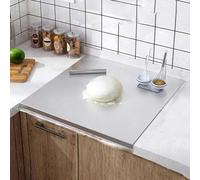 2026 NEW Stainless Steel Kitchen Board With Lip, Non-Slip 304 Food Grade Steel Countertop Cutting Board for Meat, Veggies, Baking, Dishwasher Safe (11.8 * 15.7In)